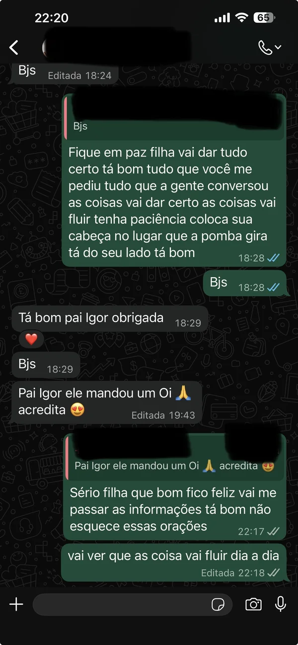 Depoimento de cliente — Amarração Amorosa Pai Igor